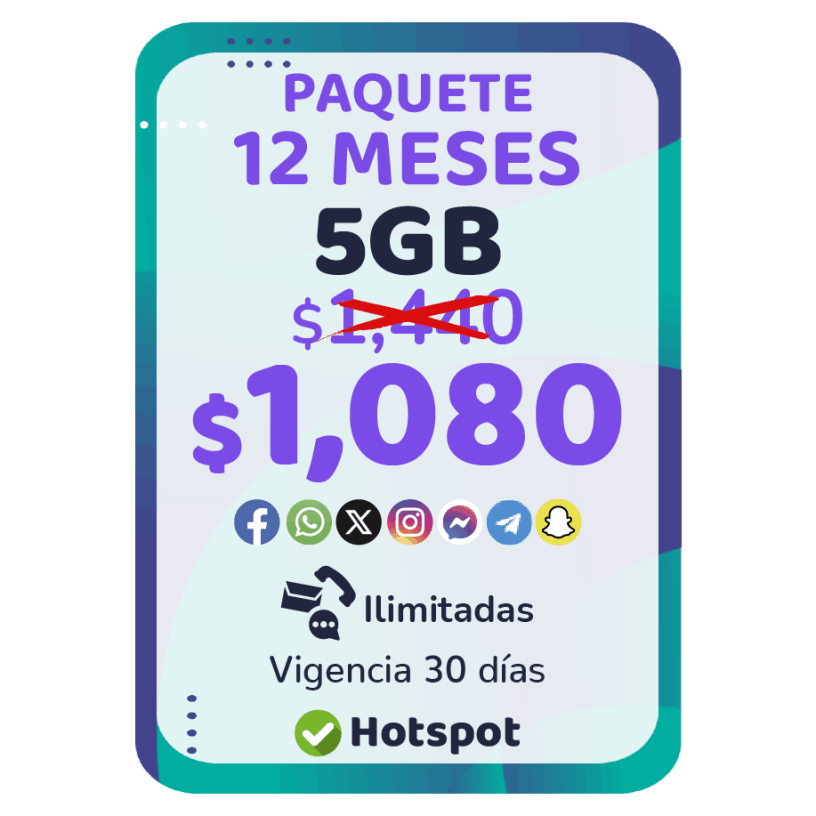 sim&nbsp;​5Gb x​12m